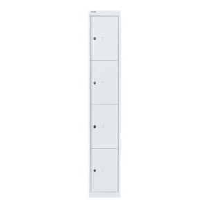 Orbis lockersysteem HxBxD 1802x305x305 mm 1x4 vakken plaatstaal verkeerswit 185608