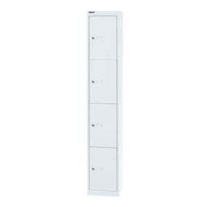 Orbis lockersysteem HxBxD 1802x305x457 mm 1x4 vakken plaatstaal verkeerswit 185613