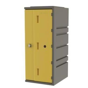 Orbis kunststof locker HxBxD 910x385x470 mm slot met draaivergrendeling romp grijs front geel 213821