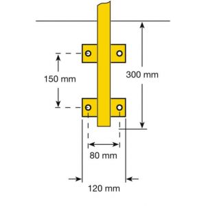 Orbis beschermbeugel voor binnen H boven vloer x B 1000x1000 mm wand-insteekbaar geel-zwart 214673