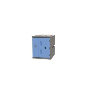 Orbis kunststof locker HxBxD 460x385x470 mm slot met draaivergrendeling romp grijs front blauw 213826