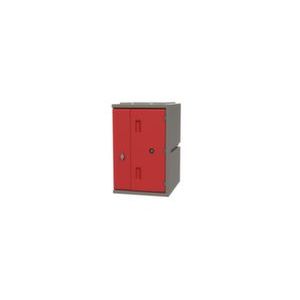 Orbis kunststof locker HxBxD 610x385x470 mm slot met draaivergrendeling romp grijs front rood 213825