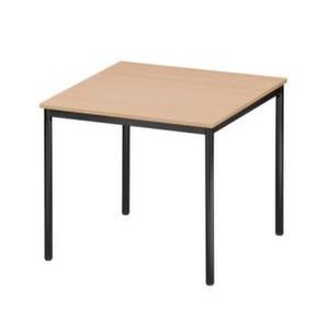 Orbis multifunctionele tafel met vierkante buizen HxBxD 720x800x800 mm beukenhouten blad onderstel RAL 9005 214539