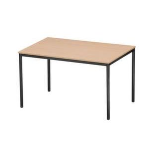 Orbis multifunctionele tafel met vierkante buizen HxBxD 720x1200x800 mm beukenhouten blad onderstel RAL 9005 214543