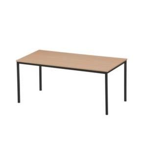 Orbis multifunctionele tafel met vierkante buizen HxBxD 720x1600x800 mm beukenhouten blad onderstel RAL 9005 214548