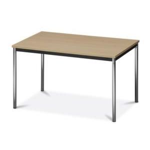 Orbis multifunctionele tafel HxBxD 720x1200x800 mm licht beuken blad onderstel verchroomd ronde buizen 214577