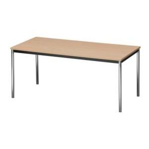 Orbis multifunctionele tafel HxBxD 720x1600x800 mm licht beuken blad onderstel verchroomd ronde buizen 214578