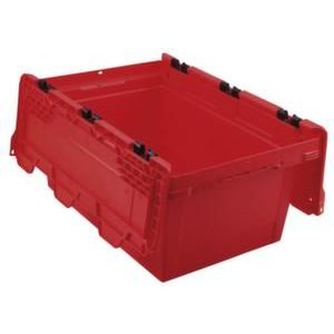 Orbis Euronorm-stapelbak HxLxB 199x600x400 mm polypropyleen rood wanden gesloten legbord gesloten met krokodildeksel 215440