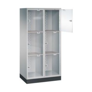 Orbis grootvolume-lockersysteem HxBxD 1750x820x500 mm 2x3 vakken cilinderslot sokkel romp RAL 9006 217665