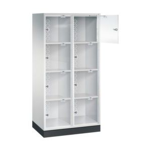 Orbis grootvolume-lockersysteem HxBxD 1750x820x500 mm 2x4 vakken cilinderslot sokkel romp RAL 7035 217808