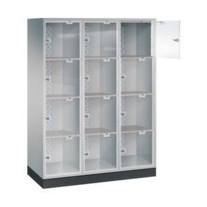 Orbis grootvolume-lockersysteem HxBxD 1750x1220x500 mm 3x4 vakken cilinderslot sokkel romp RAL 9006 217814