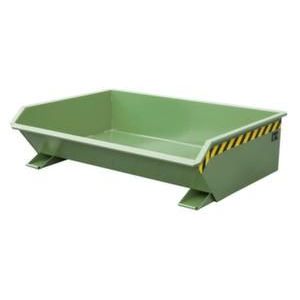 Orbis mini-kiepbak HxLxB 450x1385x1680 mm 0,61 m3 draagvermogen 1000 kg vorkkoker RAL 6011 218126