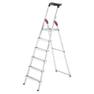 Orbis trapladder aluminium bordes H 1,28 m 6 treden veiligheidsbeugel bak 218564