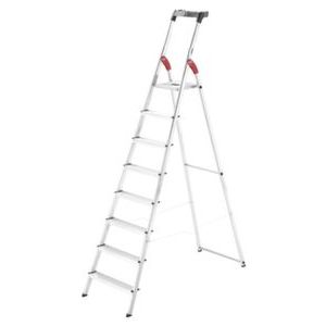 Orbis trapladder aluminium bordes H 1,72 m 8 treden veiligheidsbeugel bak 218566