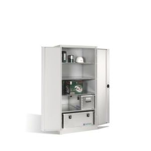 Orbis zwaarlastkast met openslaande deuren HxBxD 1950x930x800 mm 4x stalen bodem cilinderslot romp RAL 7035 front RAL 7035 142343