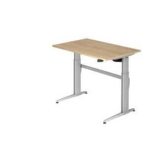 Orbis elektrisch in hoogte verstelbaar bureau HxBxD 720-1190x1200x800 mm blad eiken C-voet RAL 9006 220348