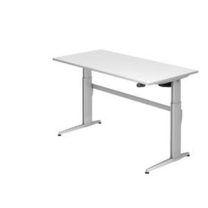 Orbis elektrisch in hoogte verstelbaar bureau HxBxD 720-1190x1600x800 mm blad wit C-voet RAL 9006 220362