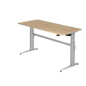 Orbis elektrisch in hoogte verstelbaar bureau HxBxD 720-1190x1800x800 mm blad eiken C-voet RAL 9006 220369