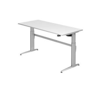 Orbis elektrisch in hoogte verstelbaar bureau HxBxD 720-1190x1800x800 mm blad wit C-voet RAL 9006 220374