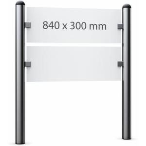 Orbis bedrijfsbord voor buiten HxB 1200x1040 mm 2tekstvelden staander aluminium zilverkleurig voor inbetonneren 220473