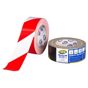 HPX Safety textile markeringstape wit-rood 48 mm x 25 m RS4825