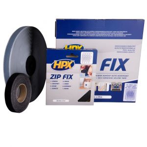 HPX Zip Fix klittenband haak en lus zwart 2x 20 mm x 1 m ZF2001