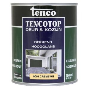 TencoTop Deur en Kozijn houtbeschermingsbeits dekkend hoogglans RAL 9001 cremewit 0,25 L blik 11041101