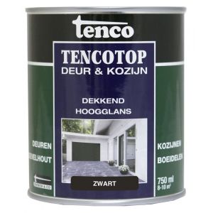 TencoTop Deur en Kozijn houtbeschermingsbeits dekkend hoogglans zwart 0,75 L blik 11043902