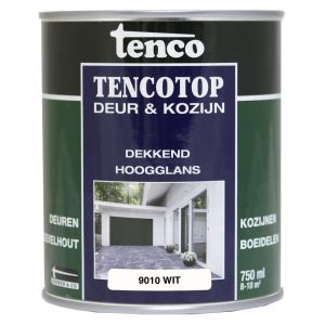 TencoTop Deur en Kozijn houtbeschermingsbeits dekkend hoogglans RAL 9010 wit 0,25 L blik 11046401