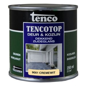TencoTop Deur en Kozijn houtbeschermingsbeits dekkend zijdeglans RAL 9001 cremewit 0,25 L blik 11031101