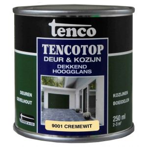 TencoTop Deur en Kozijn houtbeschermingsbeits dekkend hoogglans RAL 9001 cremewit 0,25 L blik 11041101