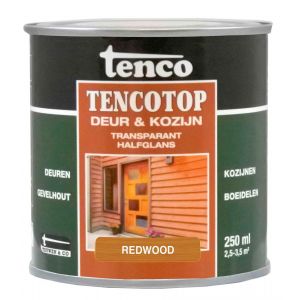 TencoTop Deur en Kozijn houtbeschermingsbeits transparant halfglans redwood 0,25 L blik 11052701