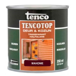 TencoTop Deur en Kozijn houtbeschermingsbeits transparant halfglans mahonie 0,25 L blik 11052901