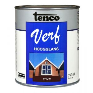 TencoVerf lakverf dekkend hoogglans bruin 0,75 L blik 11270402