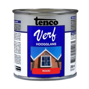 TencoVerf lakverf dekkend hoogglans rood 0,25 L blik 11270501