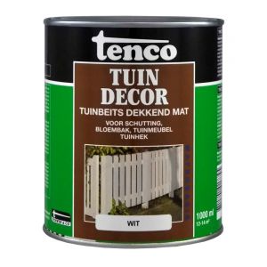 Tenco Tuindecor beits mat dekkend wit 1 L blik 11078602