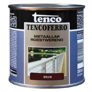 Tenco Ferro roestwerende ijzerverf metaallak dekkend 406 bruin 0,25 L blik 11214655