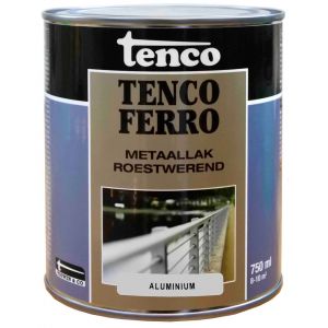 Tenco Ferro roestwerende ijzerverf metaallak dekkend 409 aluminium 0,75 L blik 11214965