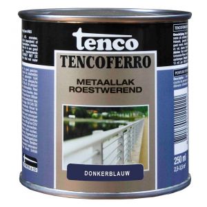 Tenco Ferro roestwerende ijzerverf metaallak dekkend 412 donker blauw 0,25 L blik 11215255