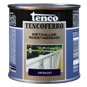 Tenco Ferro roestwerende ijzerverf metaallak dekkend 414 antraciet 0,25 L blik 11215455