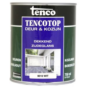 TencoTop Deur en Kozijn houtbeschermingsbeits dekkend zijdeglans wit 0,75 L blik 11036402