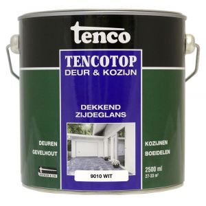 TencoTop Deur en Kozijn houtbeschermingsbeits dekkend zijdeglans wit 2,5 L blik 11036404