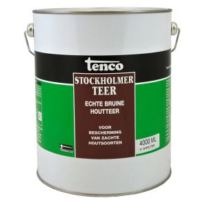 Tenco Stockholmer teer bitumen coating bruin 25 L blik 12050026