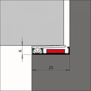 Ellen inbouw tochtprofiel voor 6 mm afbouwspeling AIB 3N 25 Fire zelfklevend 300 cm 310200993