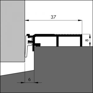 Ellen tochtprofiel slijtdorpel opbouw aluminium ANB-6N AR 300 cm 330700230