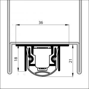 Ellen automatische valdorpel aluminium EM Ellen Matic Ferro 2 980 mm 203000980