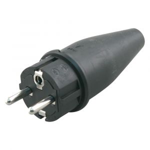 Q-Link stekker volrubber met randaarde 10/16 A zwart 00.110.15