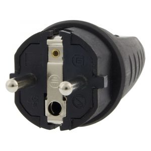 Q-Link stekker randaarde 10/16 A rubber zwart 00.110.17