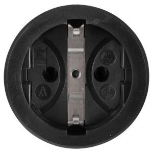 Q-Link contrastekker randaarde volrubber 10/16 A zwart 00.110.39
