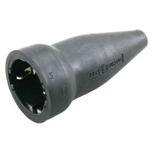 Q-Link contrastekker randaarde volrubber 10/16 A zwart 00.110.39